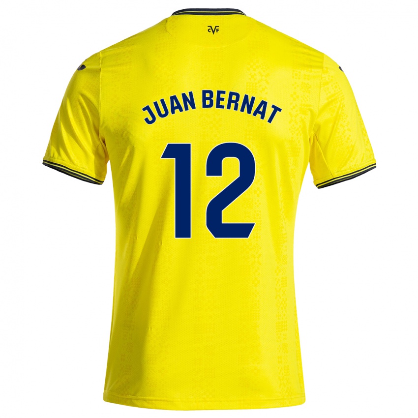 Bambino Maglia Juan Bernat #12 Giallo Nero Kit Gara Home 2024/25 Maglietta