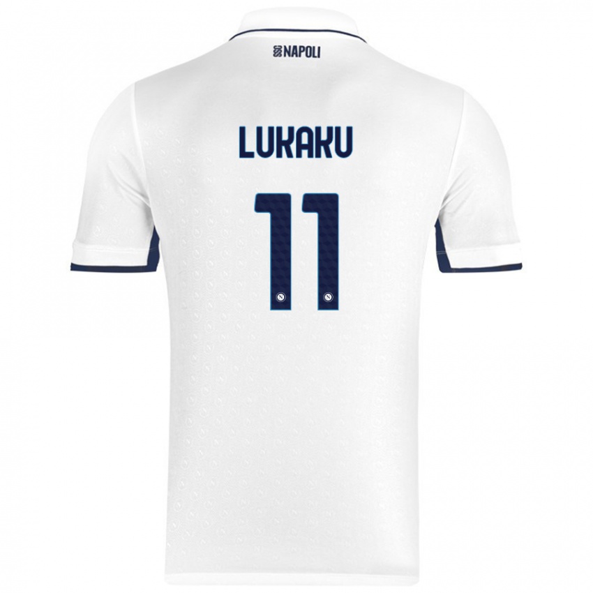 Bambino Maglia Romelu Lukaku #11 Bianco Blu Reale Kit Gara Away 2024/25 Maglietta