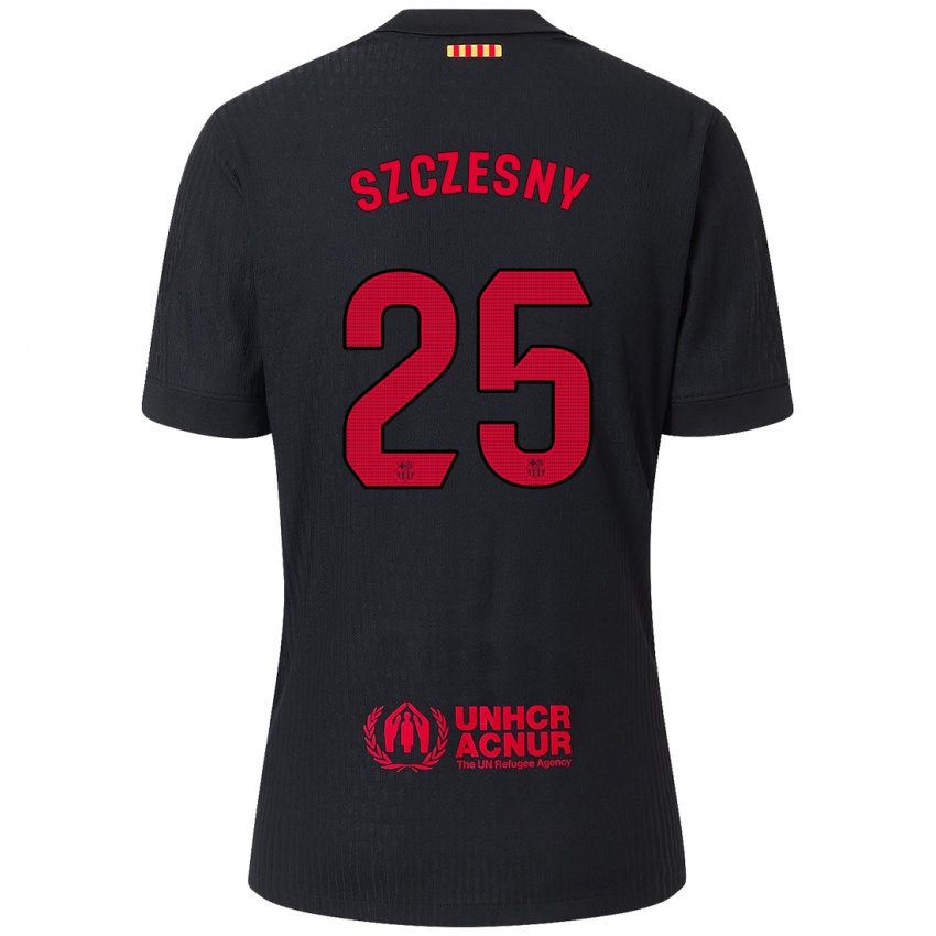 Bambino Maglia Wojciech Szczesny #25 Nero Rosso Kit Gara Away 2024/25 Maglietta