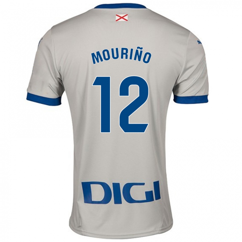 Bambino Maglia Santiago Mouriño #12 Grigio Chiaro Kit Gara Away 2024/25 Maglietta