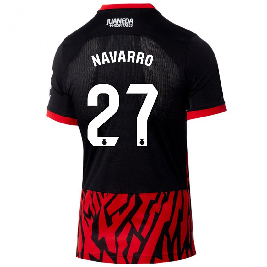 Bambino Maglia Robert Navarro #27 Nero Rosso Kit Gara Home 2024/25 Maglietta