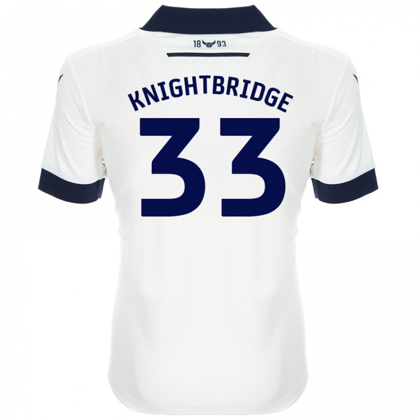 Bambino Maglia Jacob Knightbridge #33 Bianco Blu Navy Kit Gara Away 2024/25 Maglietta