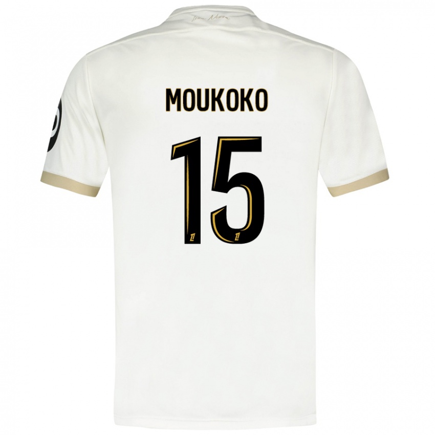 Bambino Maglia Youssoufa Moukoko #15 Bianco Oro Kit Gara Away 2024/25 Maglietta