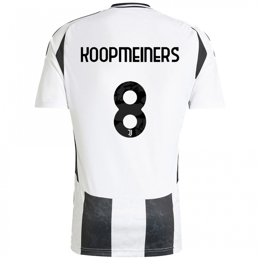 Bambino Maglia Teun Koopmeiners #8 Bianco Nero Kit Gara Home 2024/25 Maglietta