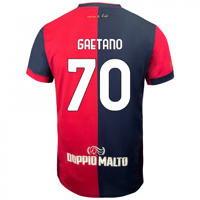 Bambino Maglia Gianluca Gaetano #70 Rosso Blu Più Scuro Kit Gara Home 2024/25 Maglietta