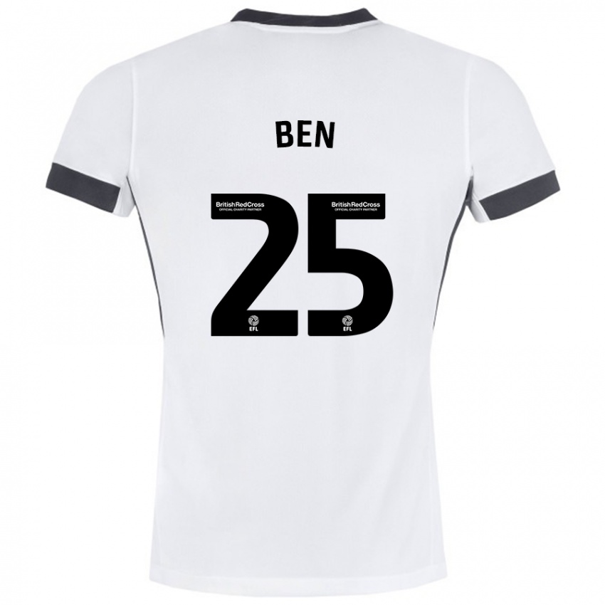 Bambino Maglia Ben Davies #25 Bianco Nero Kit Gara Away 2024/25 Maglietta