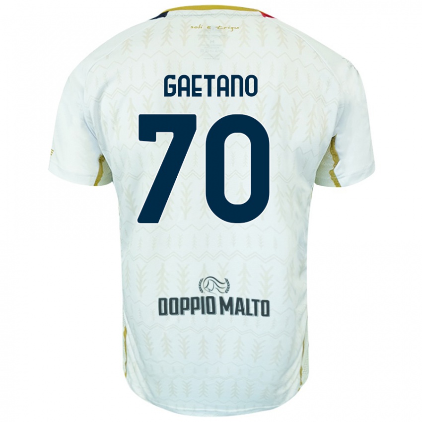 Bambino Maglia Gianluca Gaetano #70 Bianco Kit Gara Away 2024/25 Maglietta