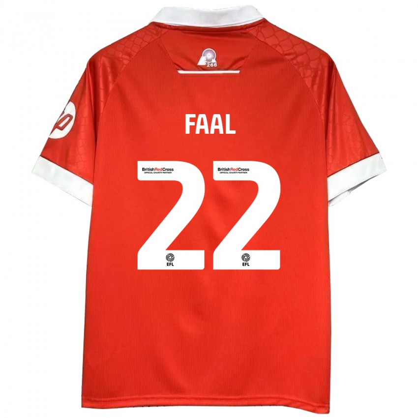 Bambino Maglia Mo Faal #22 Rosso Bianco Kit Gara Home 2024/25 Maglietta