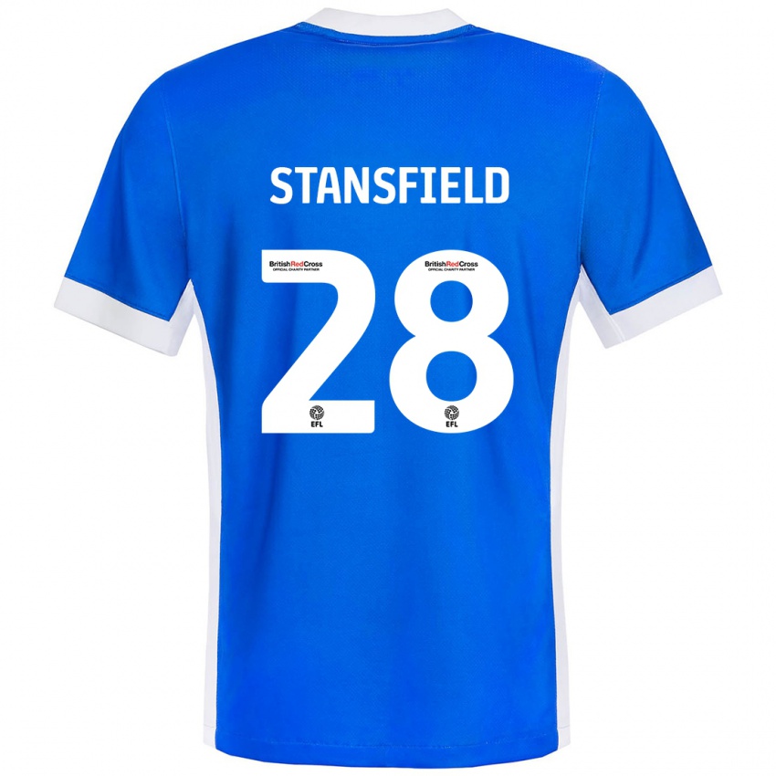 Bambino Maglia Jay Stansfield #28 Blu Bianco Kit Gara Home 2024/25 Maglietta