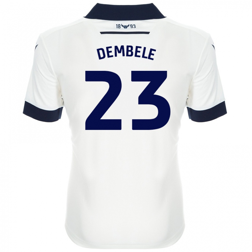 Bambino Maglia Siriki Dembélé #23 Bianco Blu Navy Kit Gara Away 2024/25 Maglietta