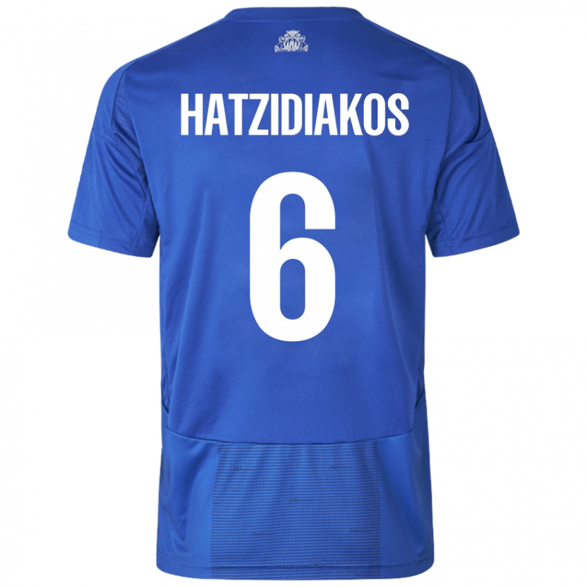 Bambino Maglia Pantelis Hatzidiakos #6 Bianco Blu Kit Gara Away 2024/25 Maglietta