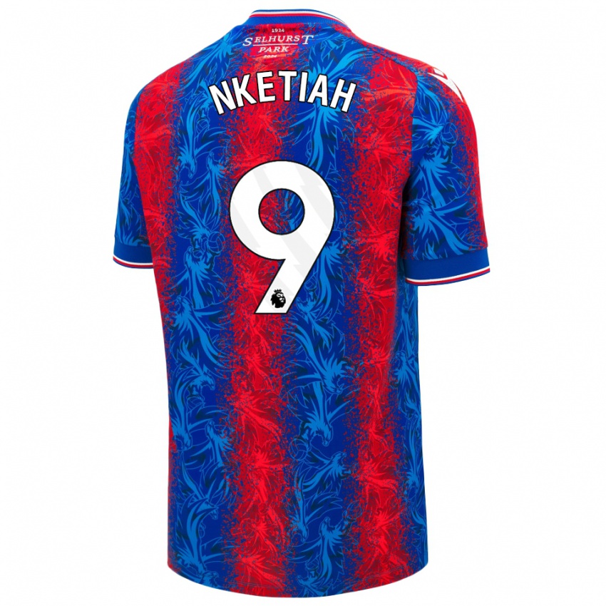 Uomo Maglia Eddie Nketiah #9 Strisce Rosso Blu Kit Gara Home 2024/25 Maglietta