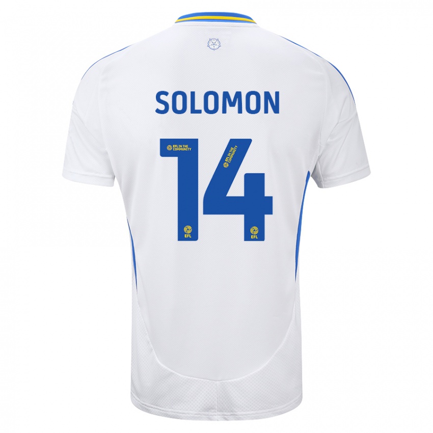 Uomo Maglia Manor Solomon #14 Bianco Blu Kit Gara Home 2024/25 Maglietta