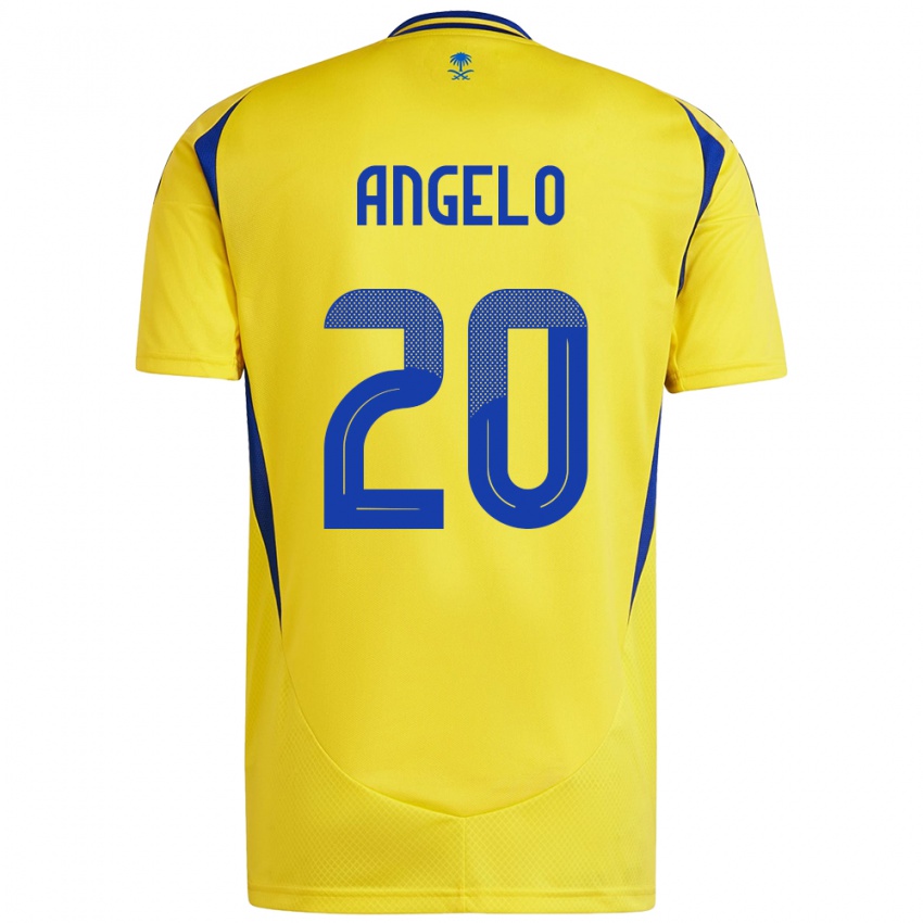 Uomo Maglia Ângelo #20 Giallo Blu Kit Gara Home 2024/25 Maglietta