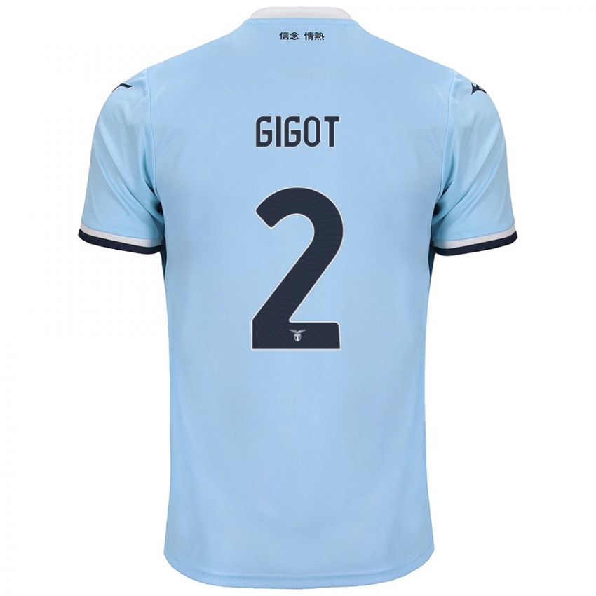 Uomo Maglia Samuel Gigot #2 Blu Kit Gara Home 2024/25 Maglietta