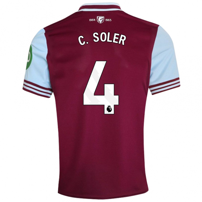 Uomo Maglia Carlos Soler #4 Rosso Scuro Kit Gara Home 2024/25 Maglietta