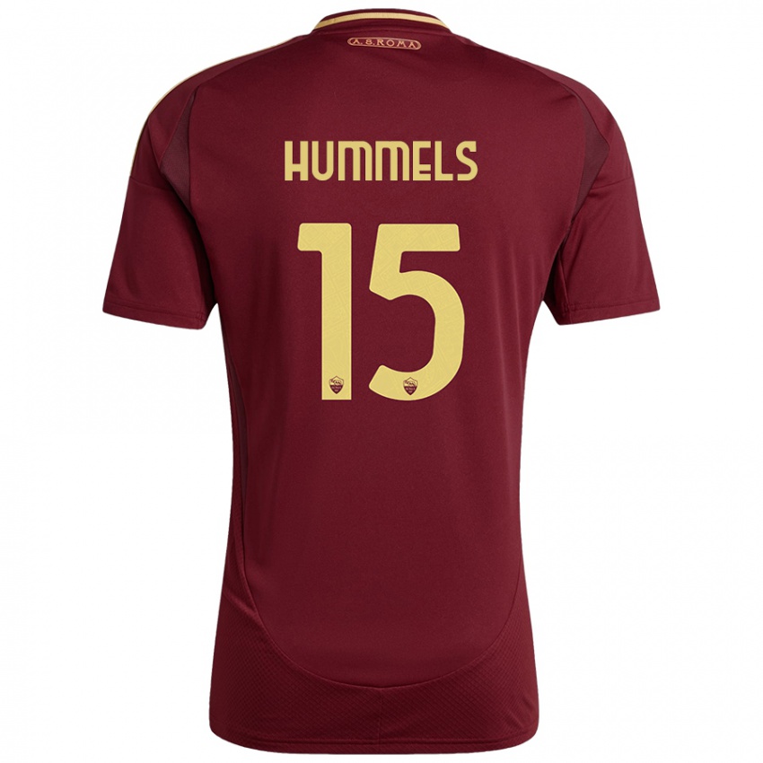 Uomo Maglia Mats Hummels #15 Rosso Marrone Oro Kit Gara Home 2024/25 Maglietta