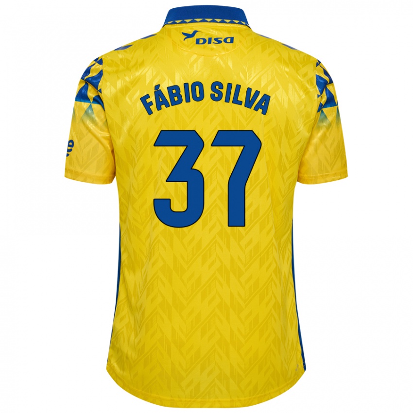 Uomo Maglia Fábio Silva #37 Giallo Blu Kit Gara Home 2024/25 Maglietta