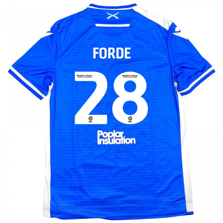 Uomo Maglia Shaqai Forde #28 Blu Bianco Kit Gara Home 2024/25 Maglietta