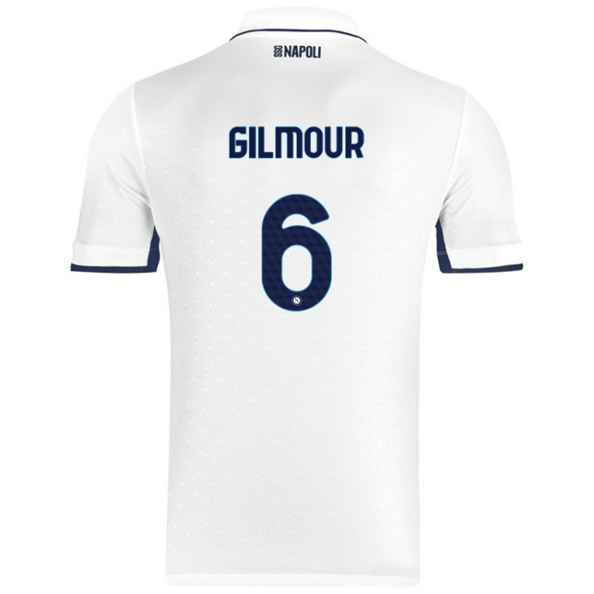 Uomo Maglia Billy Gilmour #6 Bianco Blu Reale Kit Gara Away 2024/25 Maglietta