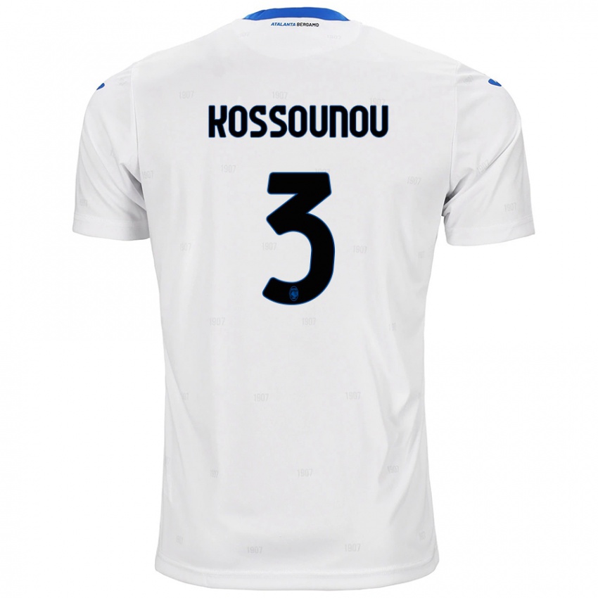 Uomo Maglia Odilon Kossounou #3 Bianco Kit Gara Away 2024/25 Maglietta