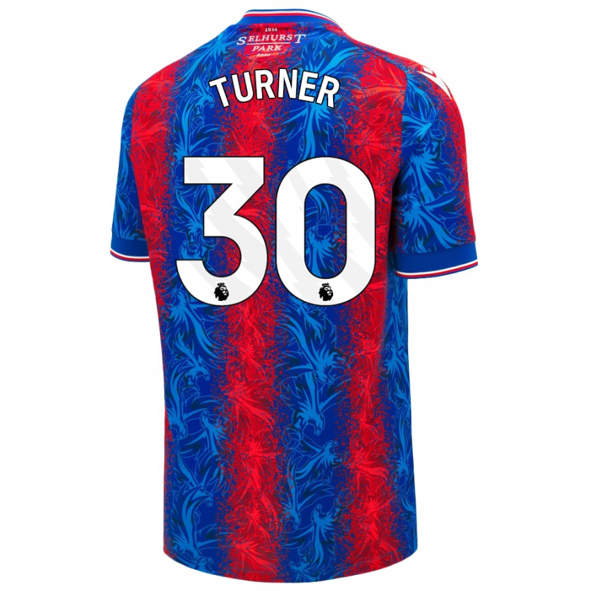 Uomo Maglia Matt Turner #30 Strisce Rosso Blu Kit Gara Home 2024/25 Maglietta