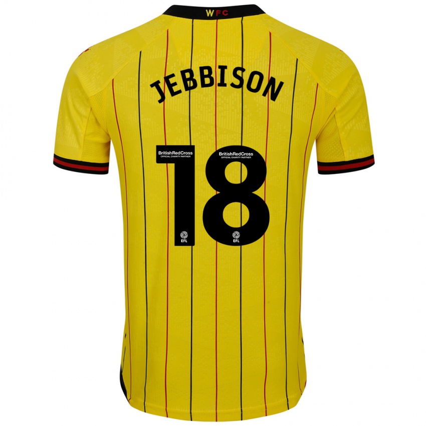 Uomo Maglia Daniel Jebbison #18 Giallo Nero Kit Gara Home 2024/25 Maglietta