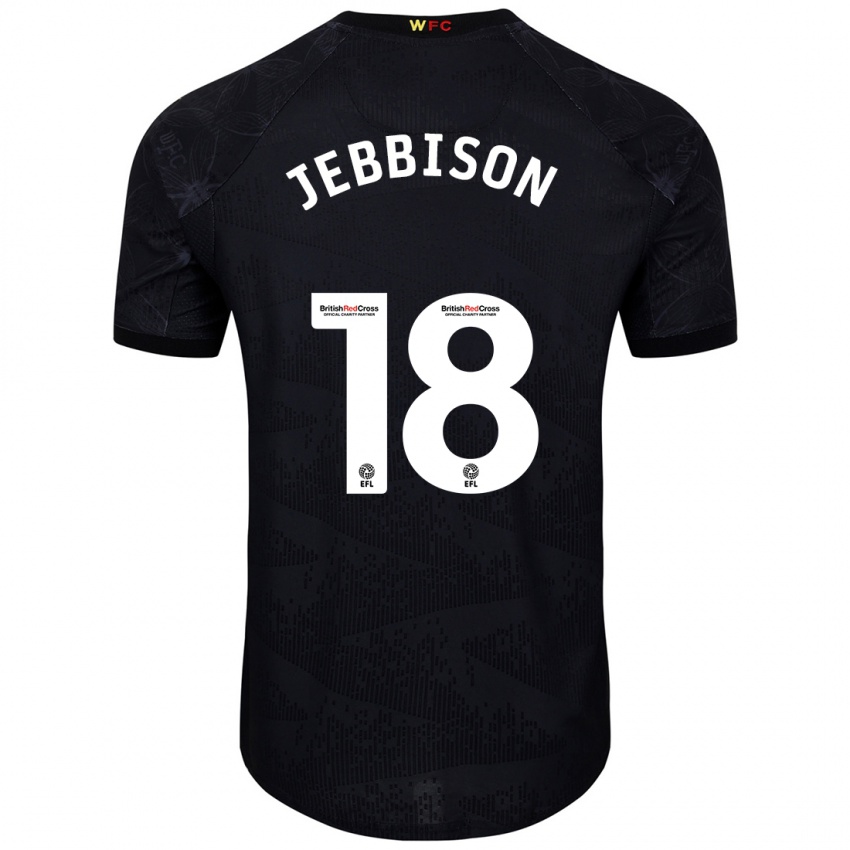 Uomo Maglia Daniel Jebbison #18 Nero Bianco Kit Gara Away 2024/25 Maglietta