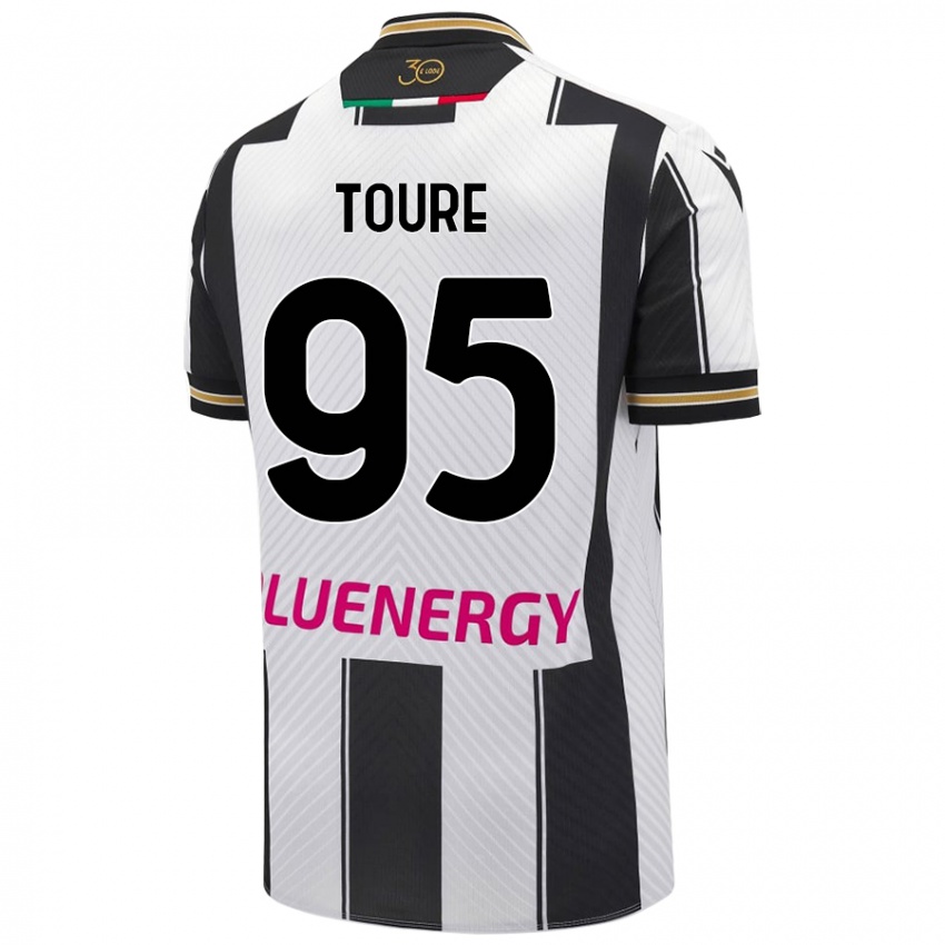 Uomo Maglia Isaak Touré #95 Bianco Nero Kit Gara Home 2024/25 Maglietta