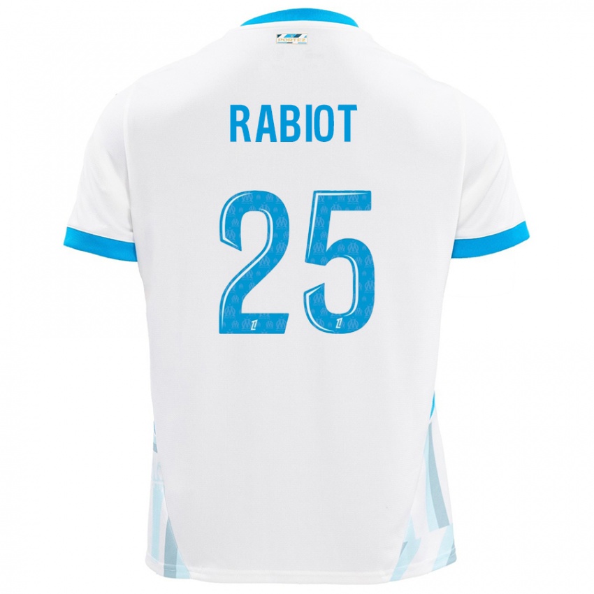 Donna Maglia Adrien Rabiot #25 Bianco Azzurro Kit Gara Home 2024/25 Maglietta