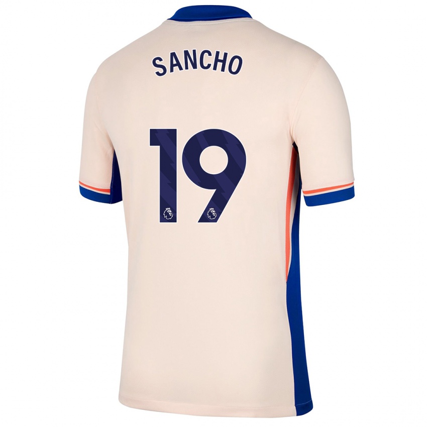 Donna Maglia Jadon Sancho #19 Beige Chiaro Kit Gara Away 2024/25 Maglietta