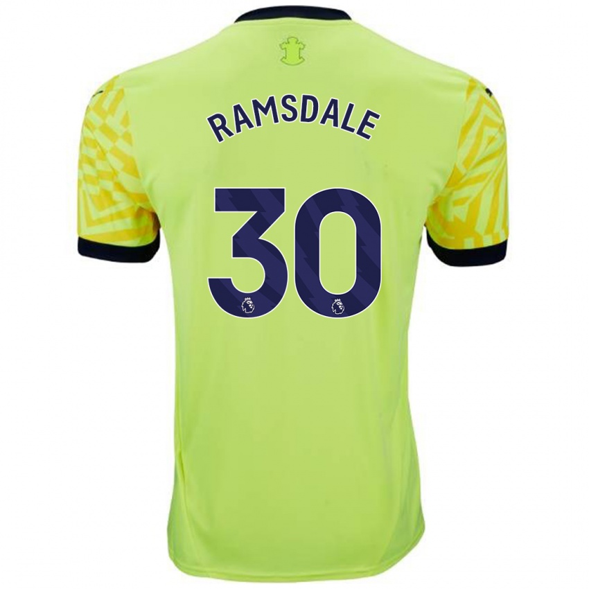 Donna Maglia Aaron Ramsdale #30 Giallo Kit Gara Away 2024/25 Maglietta