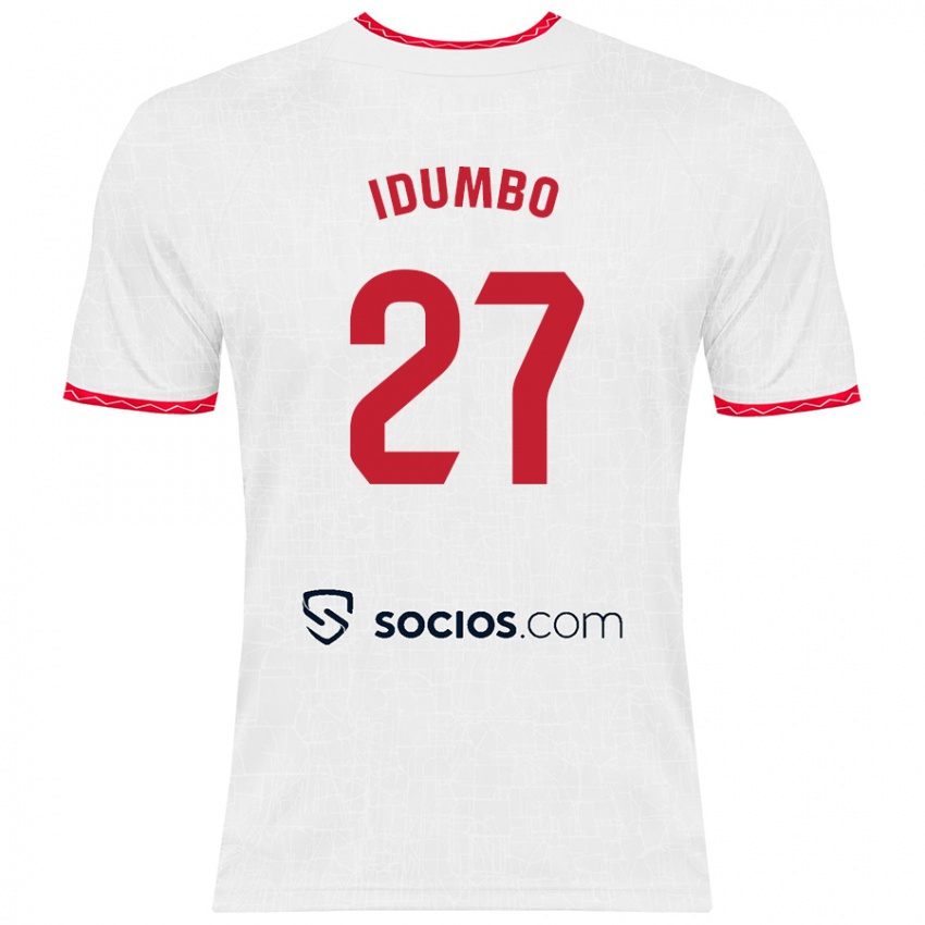 Donna Maglia Stanis Idumbo Muzambo #27 Bianco Rosso Kit Gara Home 2024/25 Maglietta