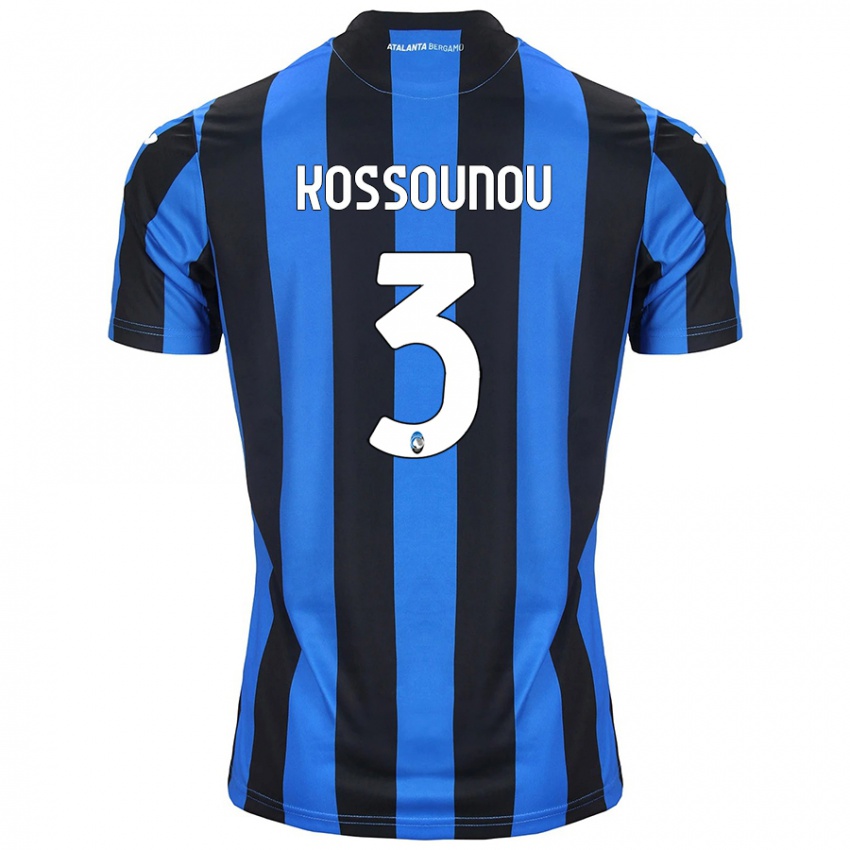 Donna Maglia Odilon Kossounou #3 Blu Nero Kit Gara Home 2024/25 Maglietta