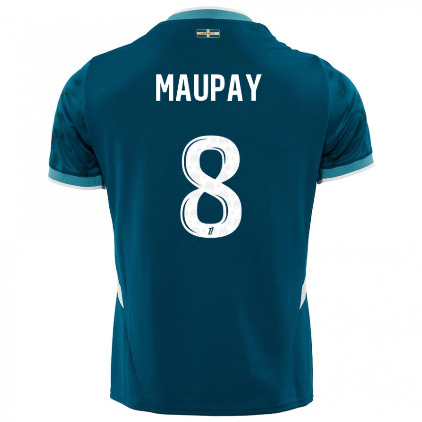 Donna Maglia Neal Maupay #8 Turchese Blu Kit Gara Away 2024/25 Maglietta