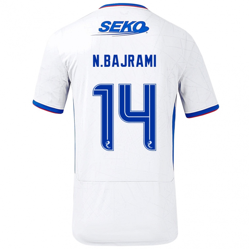 Donna Maglia Nedim Bajrami #14 Bianco Blu Kit Gara Away 2024/25 Maglietta