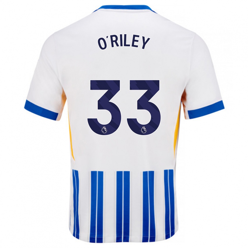 Donna Maglia Matt O'riley #33 Bianco Blu A Righe Kit Gara Home 2024/25 Maglietta