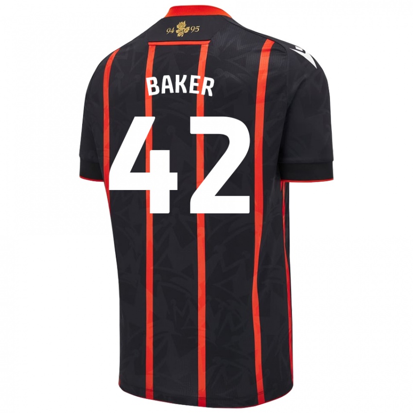 Donna Maglia Lewis Baker #42 Nero Rosso Kit Gara Away 2024/25 Maglietta